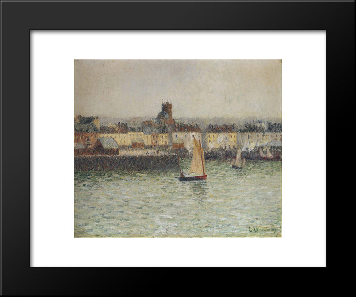 Port Of Dieppe 20x24 Black Modern Wood Framed Art Print Poster by Loiseau, Gustave