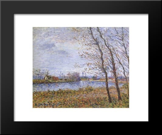 Port Pinche At The Turn Of The Seine 20x24 Black Modern Wood Framed Art Print Poster by Loiseau, Gustave