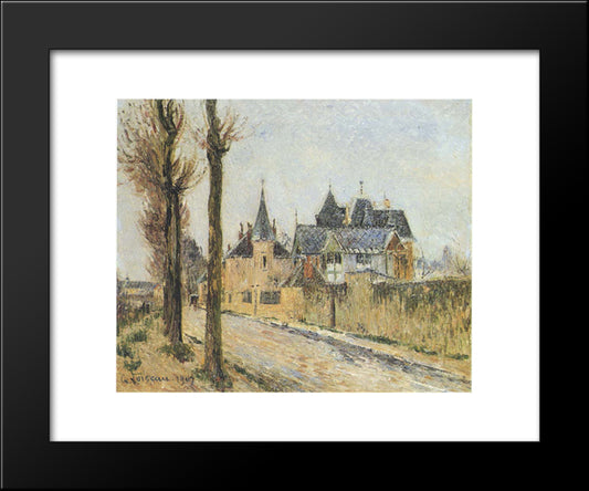 Pothius Quay In Pontoise 20x24 Black Modern Wood Framed Art Print Poster by Loiseau, Gustave