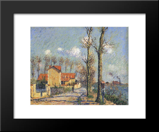 Quay Of Pothius In Pontoise 20x24 Black Modern Wood Framed Art Print Poster by Loiseau, Gustave