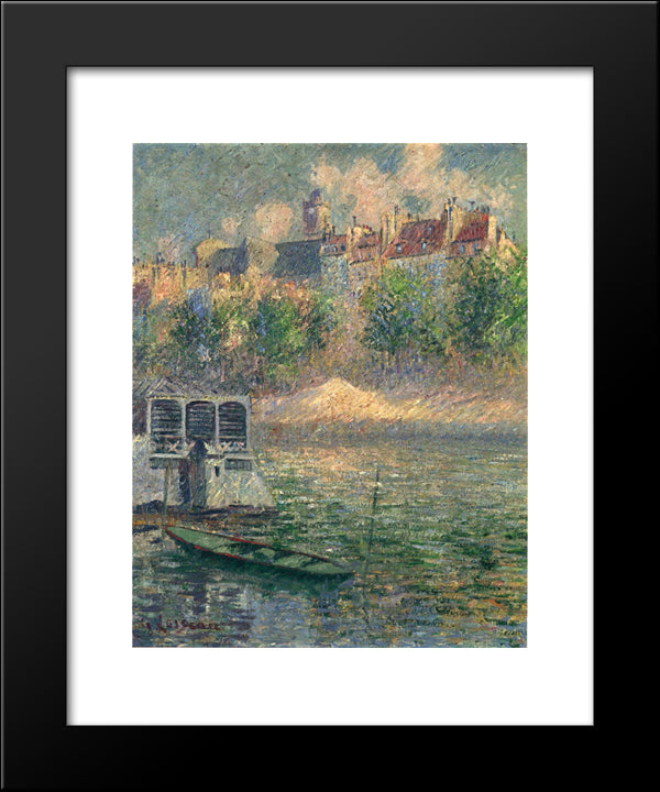 Quay Of The Hotel Deville In Paris 20x24 Black Modern Wood Framed Art Print Poster by Loiseau, Gustave