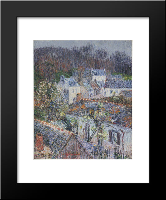 Rain In Pont-Aven 20x24 Black Modern Wood Framed Art Print Poster by Loiseau, Gustave