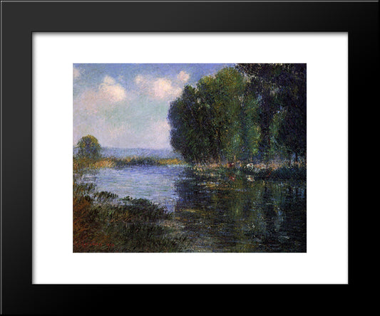 River Bend In Normandy 20x24 Black Modern Wood Framed Art Print Poster by Loiseau, Gustave