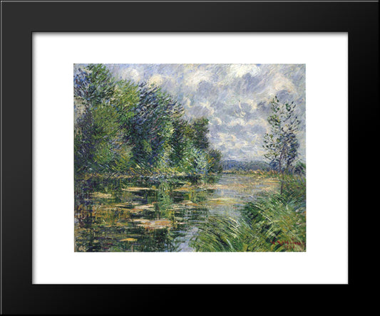 Small Arm Of The Seine Near Connelle 20x24 Black Modern Wood Framed Art Print Poster by Loiseau, Gustave