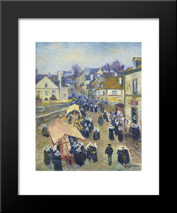 Street At Pont Aven 20x24 Black Modern Wood Framed Art Print Poster by Loiseau, Gustave