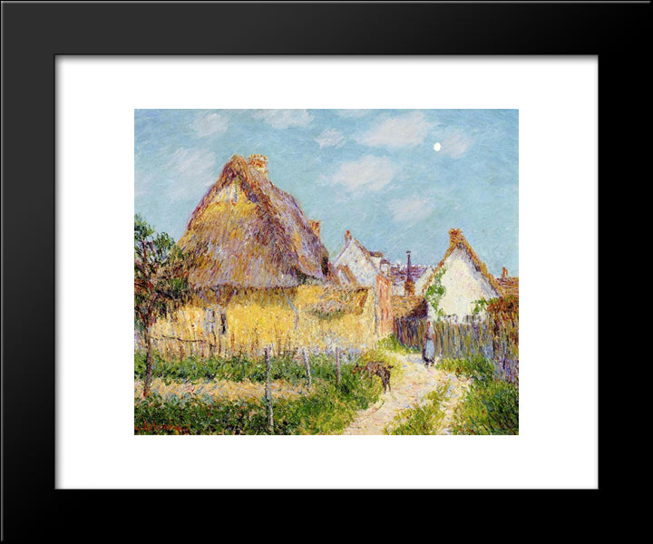 Thatched Cottage 20x24 Black Modern Wood Framed Art Print Poster by Loiseau, Gustave