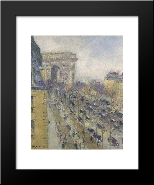 The Arc De Triomphe Friedland Avenue 20x24 Black Modern Wood Framed Art Print Poster by Loiseau, Gustave