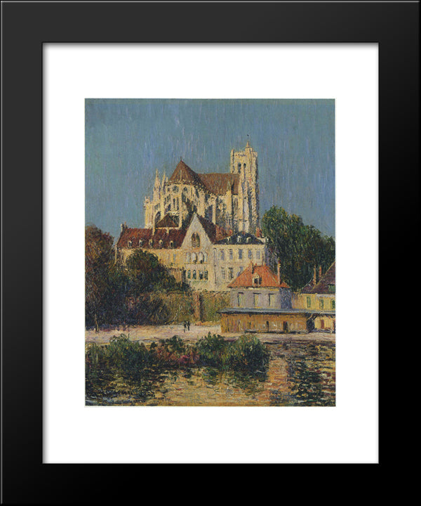 The Auxerre Cathedral 20x24 Black Modern Wood Framed Art Print Poster by Loiseau, Gustave