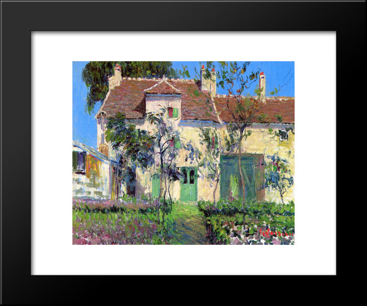 The Garden Behind The House 20x24 Black Modern Wood Framed Art Print Poster by Loiseau, Gustave