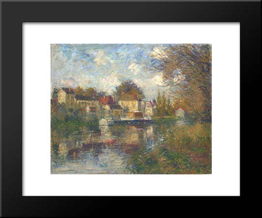 The Loing At Moret 20x24 Black Modern Wood Framed Art Print Poster by Loiseau, Gustave