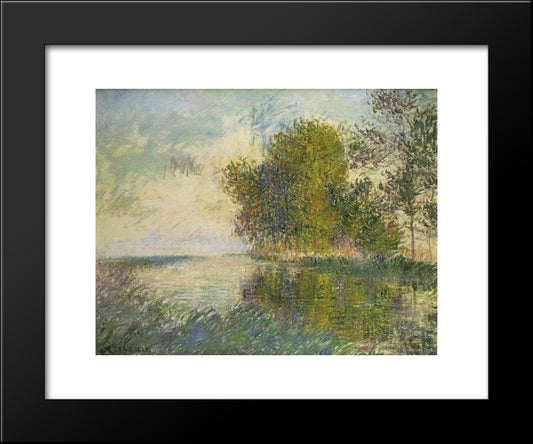 The Normandy River 20x24 Black Modern Wood Framed Art Print Poster by Loiseau, Gustave