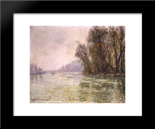 The Oise In Winter 20x24 Black Modern Wood Framed Art Print Poster by Loiseau, Gustave