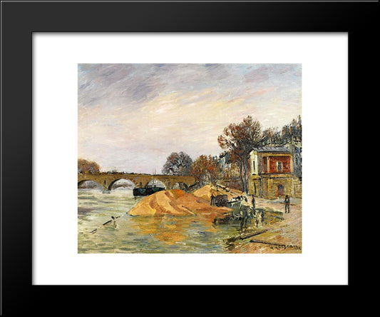 The Pont Marie De Paris 20x24 Black Modern Wood Framed Art Print Poster by Loiseau, Gustave