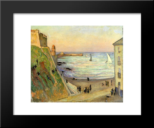 The Port At Collioure 20x24 Black Modern Wood Framed Art Print Poster by Loiseau, Gustave