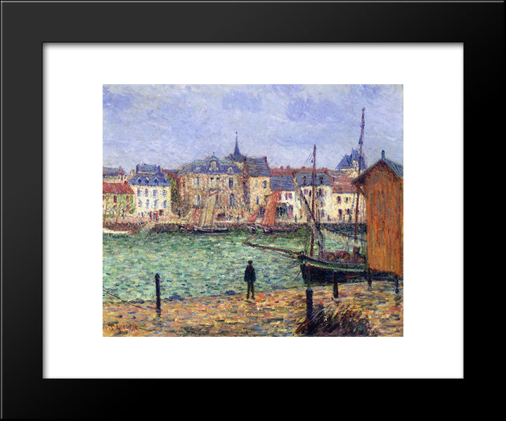 The Port Of Pornic 20x24 Black Modern Wood Framed Art Print Poster by Loiseau, Gustave