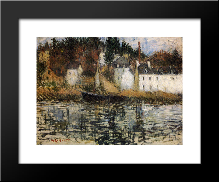 The Quay At Pont Aven 20x24 Black Modern Wood Framed Art Print Poster by Loiseau, Gustave