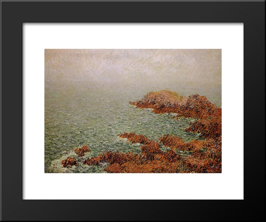 The Red Rocks 20x24 Black Modern Wood Framed Art Print Poster by Loiseau, Gustave