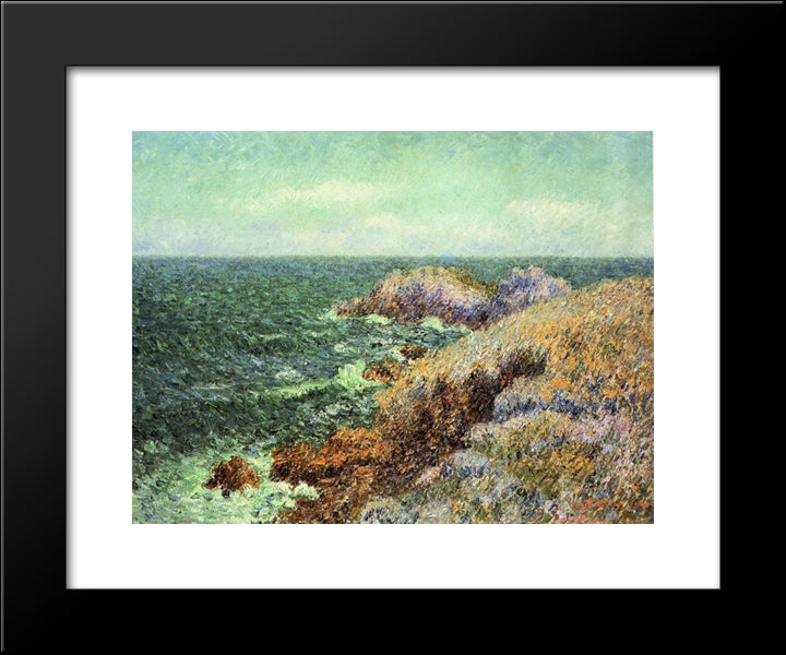 The Rocks Of Saint Lunaire 20x24 Black Modern Wood Framed Art Print Poster by Loiseau, Gustave