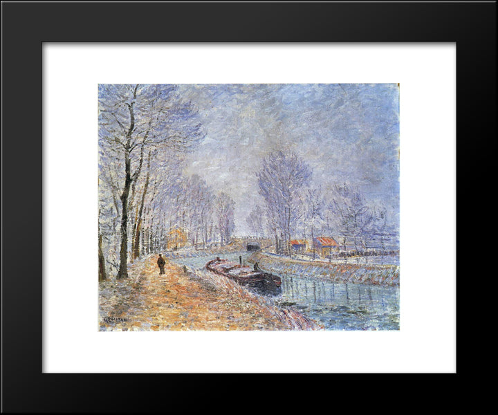 The Seine At Pontoise 20x24 Black Modern Wood Framed Art Print Poster by Loiseau, Gustave