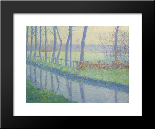 Trees By The River 20x24 Black Modern Wood Framed Art Print Poster by Loiseau, Gustave