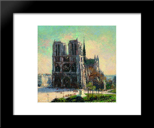View Of Notre Dame 20x24 Black Modern Wood Framed Art Print Poster by Loiseau, Gustave