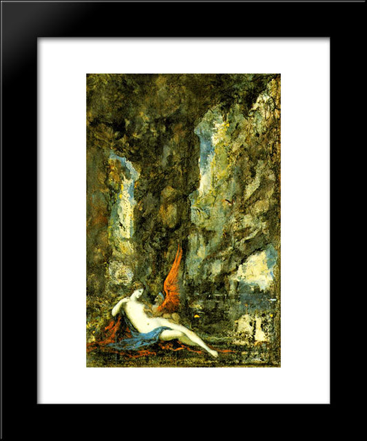 A Esfinge Vencedora 20x24 Black Modern Wood Framed Art Print Poster by Moreau, Gustave