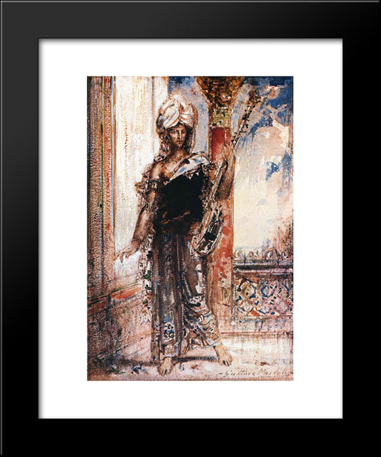 An Arabian Singer 20x24 Black Modern Wood Framed Art Print Poster by Moreau, Gustave