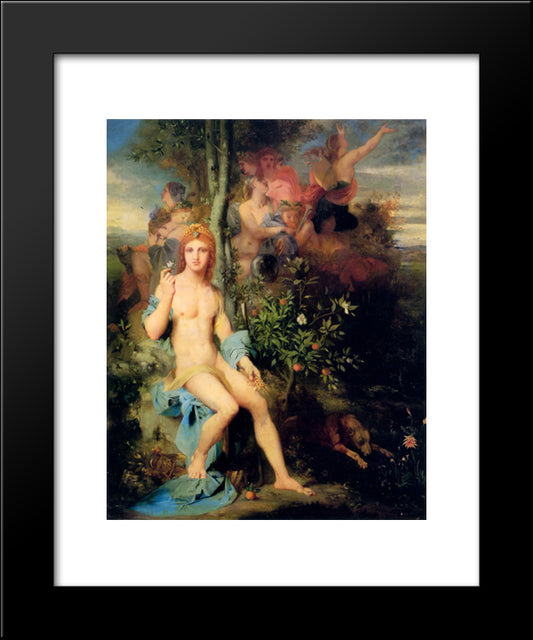 Apollo And The Nine Muses 20x24 Black Modern Wood Framed Art Print Poster by Moreau, Gustave