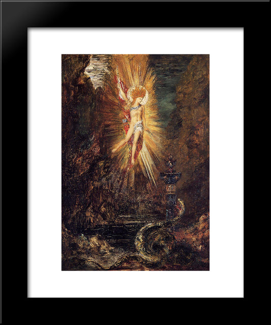 Apollo Vanquishing The Serpent Python 20x24 Black Modern Wood Framed Art Print Poster by Moreau, Gustave