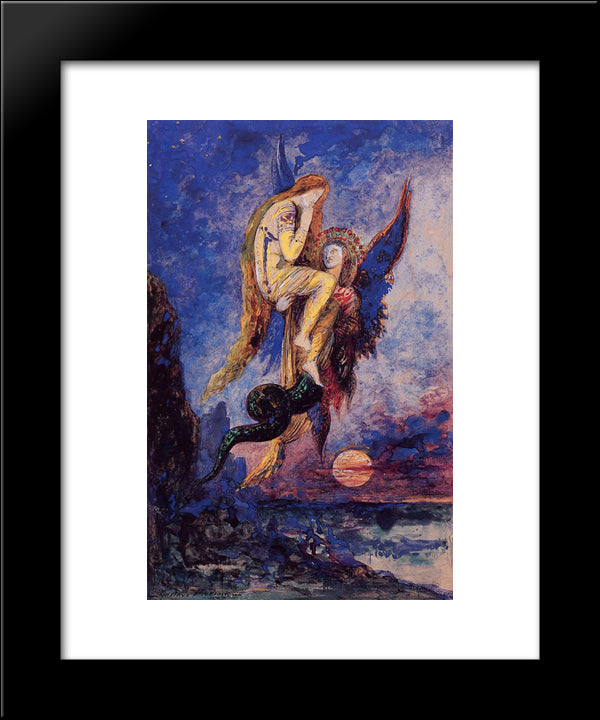 Chimera 20x24 Black Modern Wood Framed Art Print Poster by Moreau, Gustave