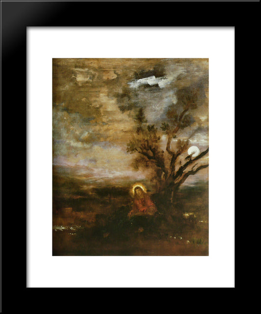 Christ In The Garden 20x24 Black Modern Wood Framed Art Print Poster by Moreau, Gustave