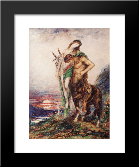 Dead Poet Borne By Centaur 20x24 Black Modern Wood Framed Art Print Poster by Moreau, Gustave