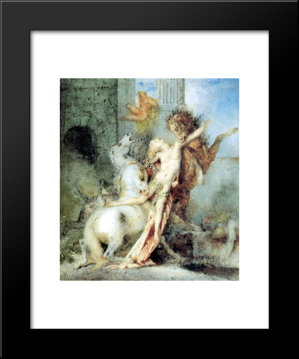 Diomedes Devoured By His Horses 20x24 Black Modern Wood Framed Art Print Poster by Moreau, Gustave