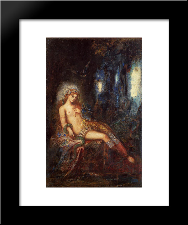 Goddess On The Rocks 20x24 Black Modern Wood Framed Art Print Poster by Moreau, Gustave