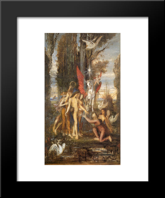 Hesiod And The Muses 20x24 Black Modern Wood Framed Art Print Poster by Moreau, Gustave