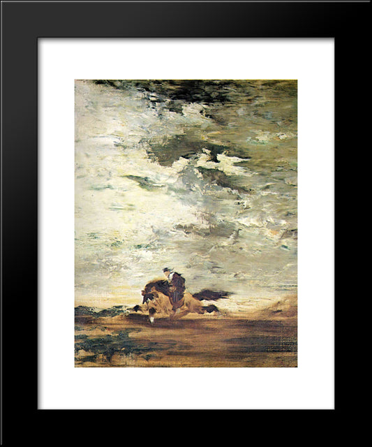 Horseman 20x24 Black Modern Wood Framed Art Print Poster by Moreau, Gustave