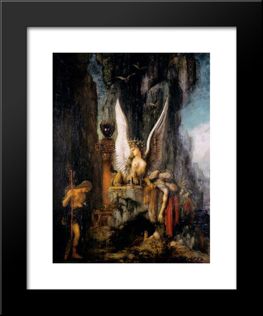 Oedipus The Wayfarer 20x24 Black Modern Wood Framed Art Print Poster by Moreau, Gustave