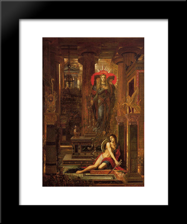 Orestes And The Erinyes 20x24 Black Modern Wood Framed Art Print Poster by Moreau, Gustave