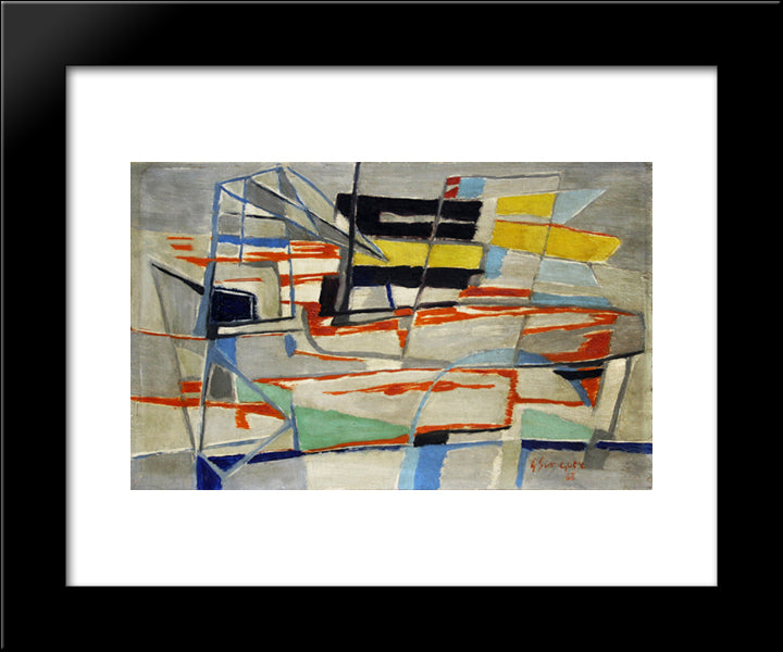 Cargo Suedois Au Radoub 20x24 Black Modern Wood Framed Art Print Poster by Singier, Gustave