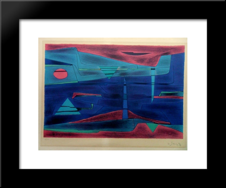 Lagune - Nuit 20x24 Black Modern Wood Framed Art Print Poster by Singier, Gustave