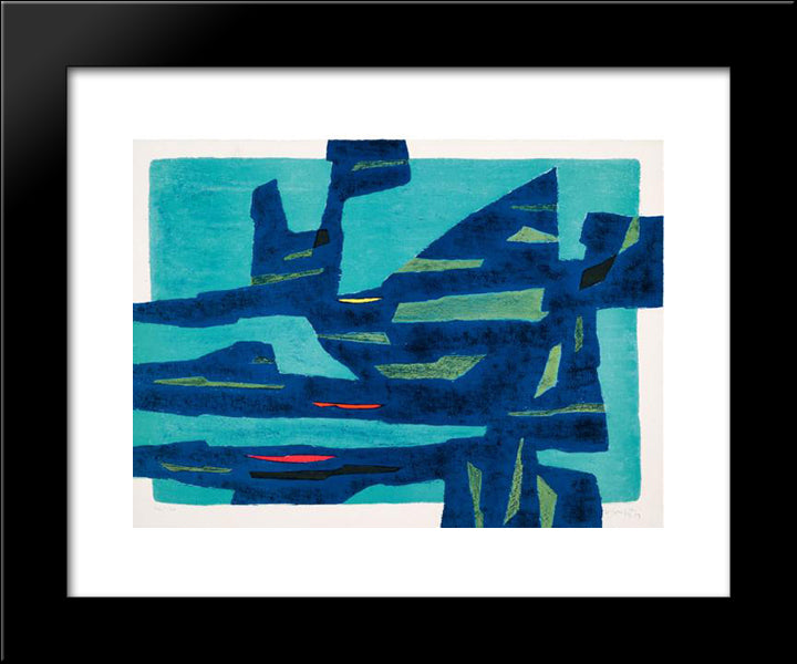 Mistral - Nuit 20x24 Black Modern Wood Framed Art Print Poster by Singier, Gustave
