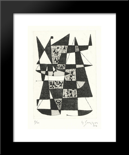 Without Title 20x24 Black Modern Wood Framed Art Print Poster by Singier, Gustave
