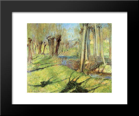 Giverny Willows 20x24 Black Modern Wood Framed Art Print Poster by Rose, Guy