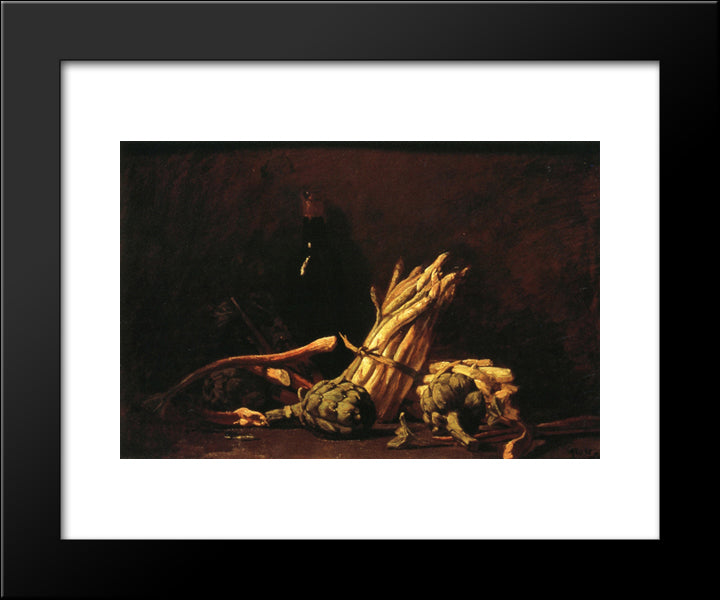 Spring Harvest (Also Known As Still Life With Asparagus) 20x24 Black Modern Wood Framed Art Print Poster by Rose, Guy