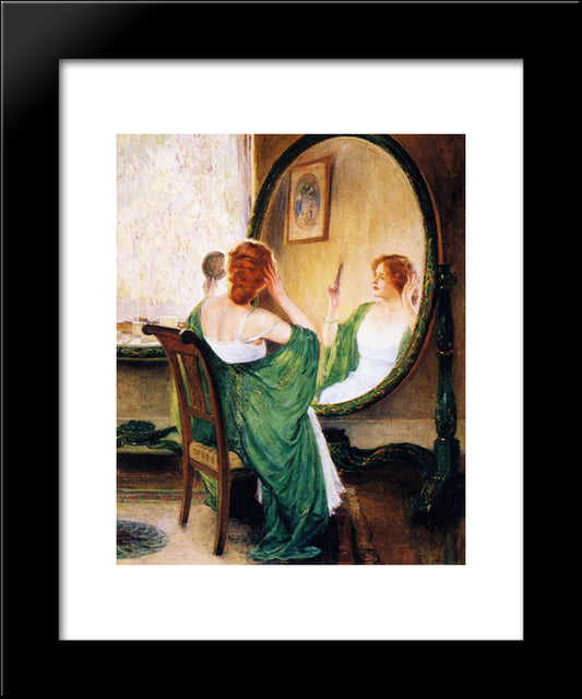 The Green Mirror 20x24 Black Modern Wood Framed Art Print Poster by Rose, Guy