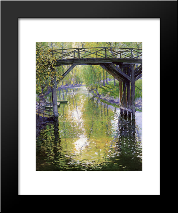 The Old Bridge, France 20x24 Black Modern Wood Framed Art Print Poster by Rose, Guy