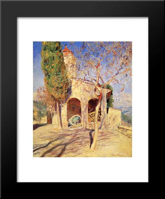 The Old Church At Cagnes 20x24 Black Modern Wood Framed Art Print Poster by Rose, Guy