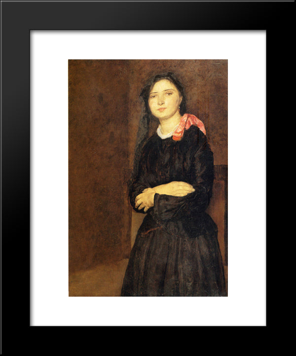 Dorelia In A Black Dres 20x24 Black Modern Wood Framed Art Print Poster by John, Gwen