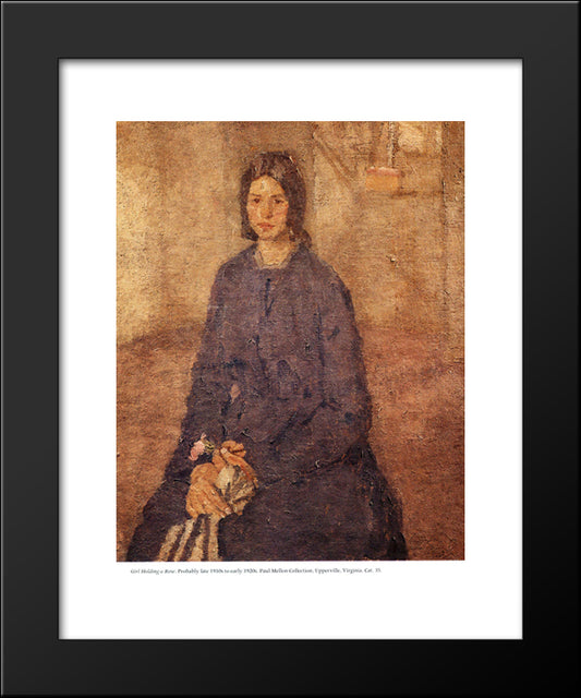 Girl Holding A Rose 20x24 Black Modern Wood Framed Art Print Poster by John, Gwen