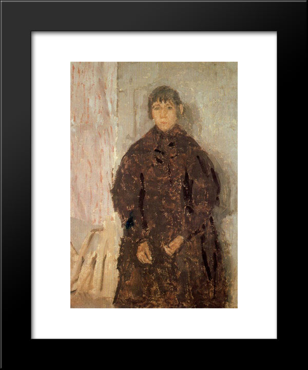 Girl In A Mulberry Dress 20x24 Black Modern Wood Framed Art Print Poster by John, Gwen